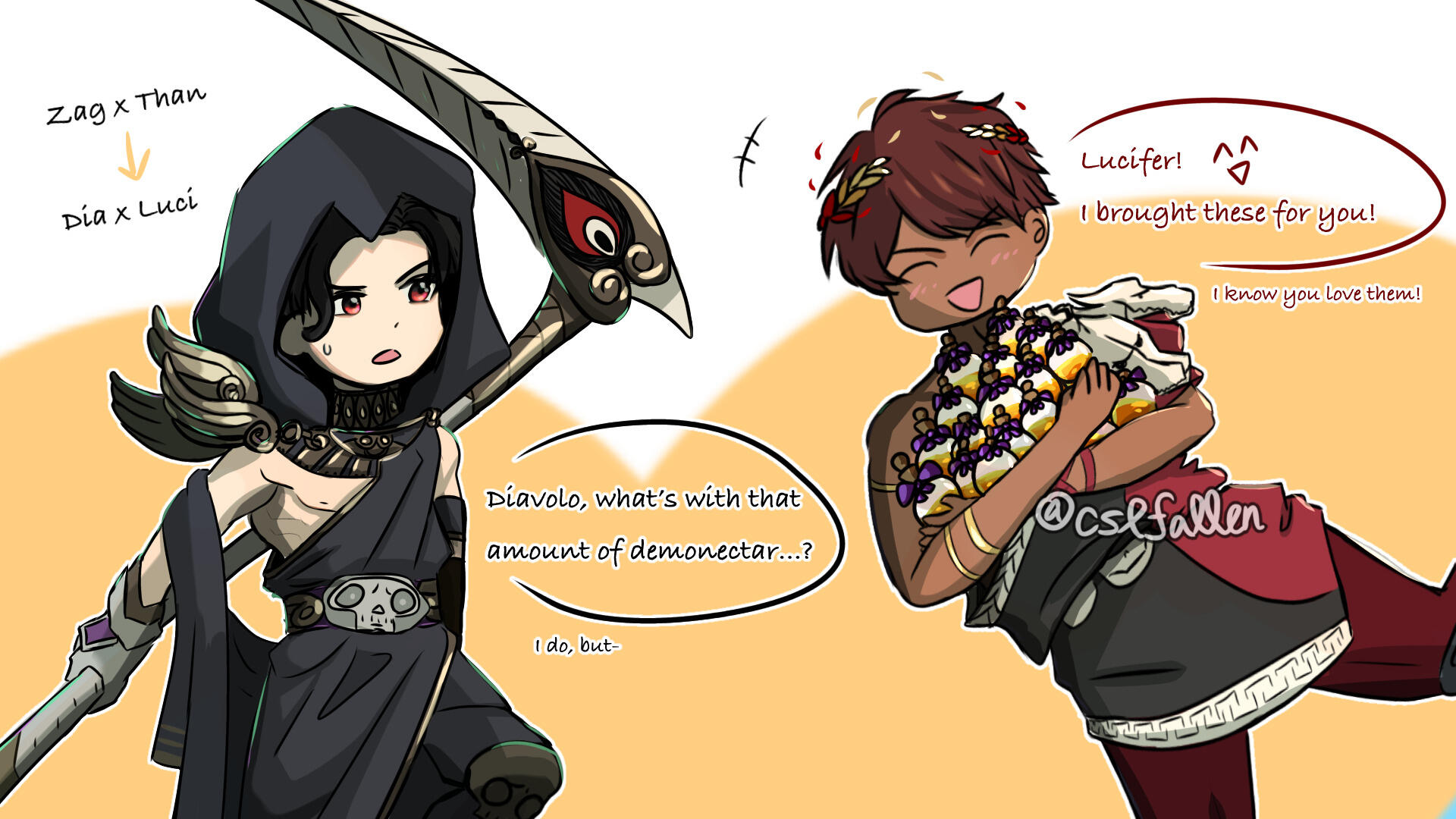 "In Your Favourite AU: Hades I Zagreus/Thanatos" by cslfallen